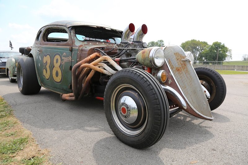 Custom Hot Rod Car — Green, Rustic