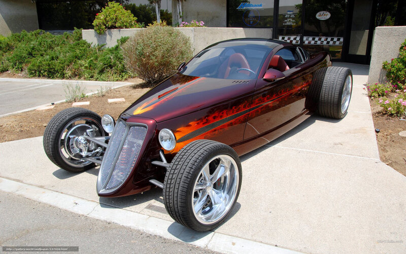Custom Hot Rod Car — Maroon, Dramatic