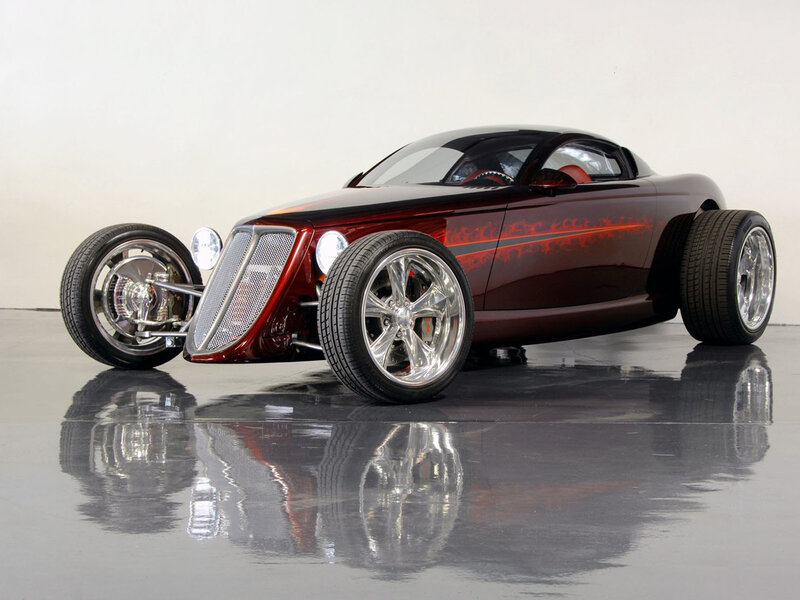 Custom Hot Rod Car — Maroon, Showcase