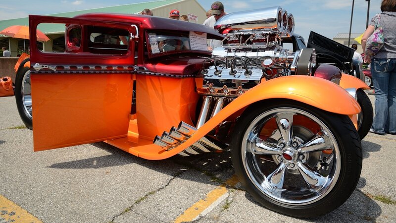 Custom Hot Rod Car — Orange, Outdoor, Afternoon