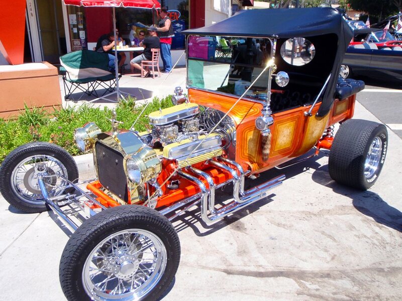 Custom Hot Rod Car — Orange, Outdoor