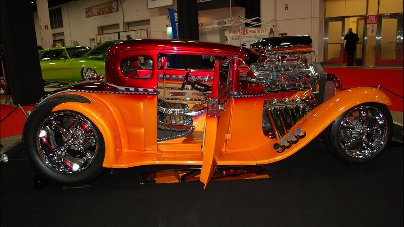 Custom Hot Rod Car — Orange, Showcase, Photograph