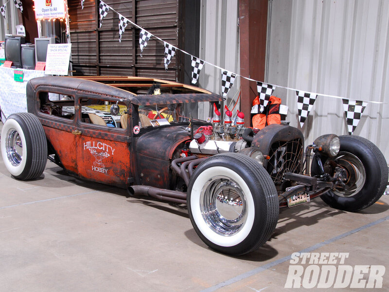 Custom Hot Rod Car — Orange, Showroom