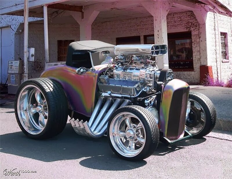 Custom Hot Rod Car — Purple, Bright