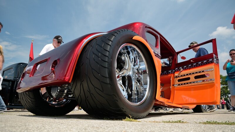Custom Hot Rod Car — Red, Outdoor