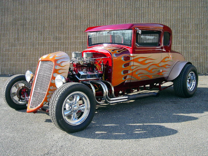 Custom Hot Rod Car — Red, Showcase, Afternoon, Photograph
