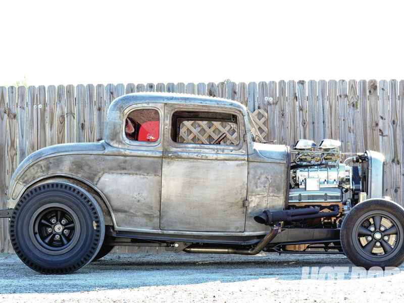 Custom Hot Rod Car — Silver, Industrial