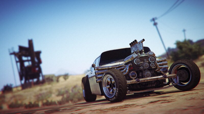 Custom Hot Rod Car — White, Desolate