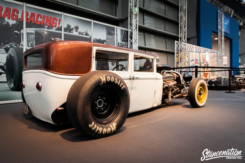 Custom Hot Rod Car — White, Dramatic, Photograph