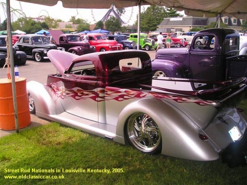 Custom hot rod truck at car show