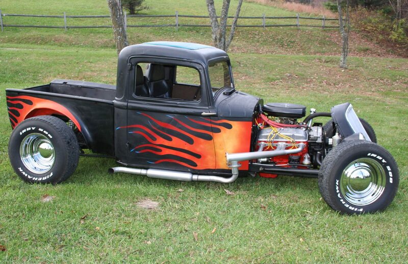 Custom Hot Rod Truck — Black, Calm, Afternoon