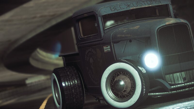 Custom Hot Rod Truck — Black, Dark