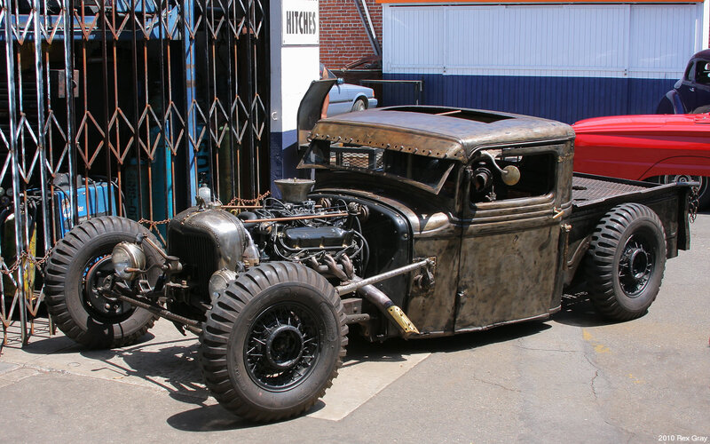 Custom Hot Rod Truck — Black, Industrial