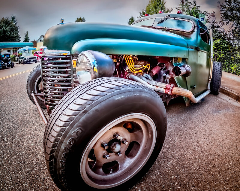 Custom Hot Rod Truck — Green, Dramatic