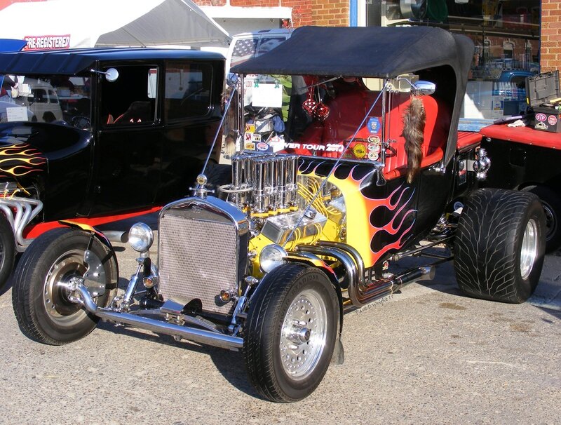 Custom hot rod with flame design