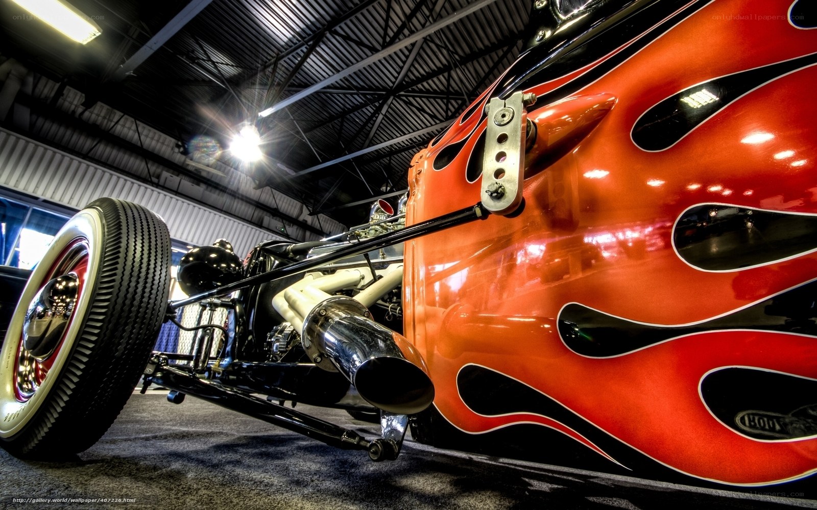 Custom hot rod with flame design