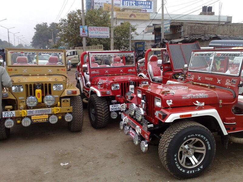Custom jeeps on display