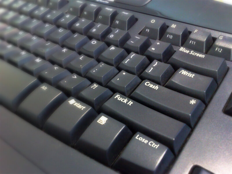custom keyboard with humorous labels