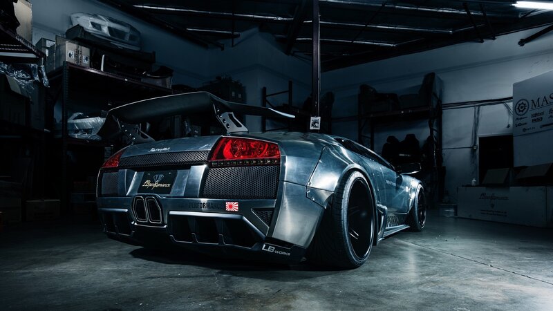 custom lamborghini in garage