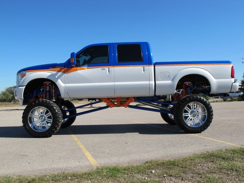 Custom Lifted Pickup Truck — Blue, Clear