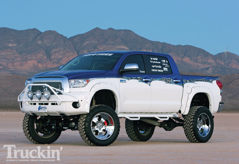 Custom Lifted Pickup Truck — White