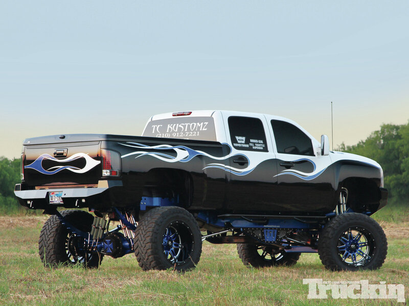 Custom Lifted Truck — Black, Dramatic, Sunset