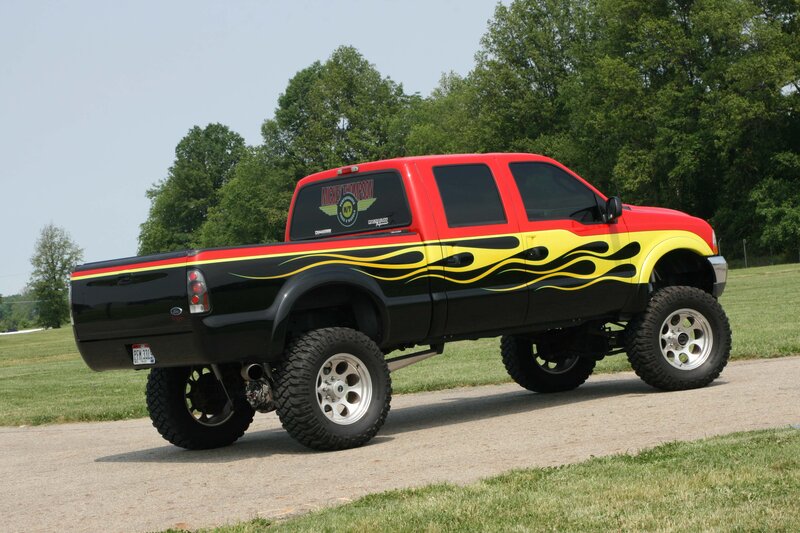 Custom Lifted Truck — Black, Outdoor