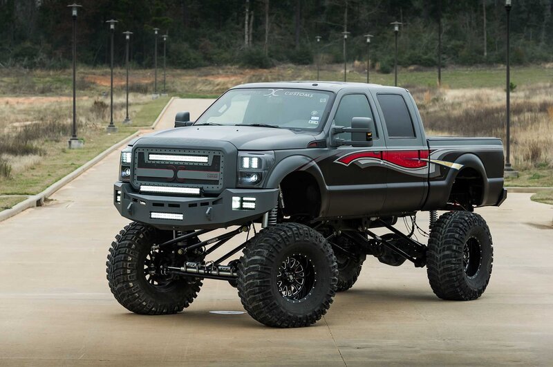 Custom Lifted Truck — Gray, Dramatic, Afternoon