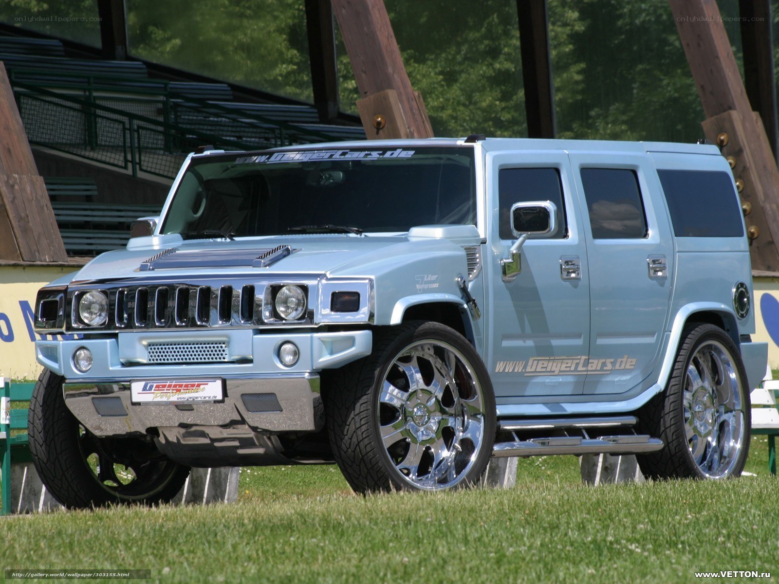 Custom light blue Hummer H2