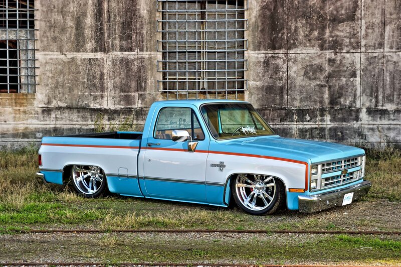Custom Light-blue Pickup Truck — Blue