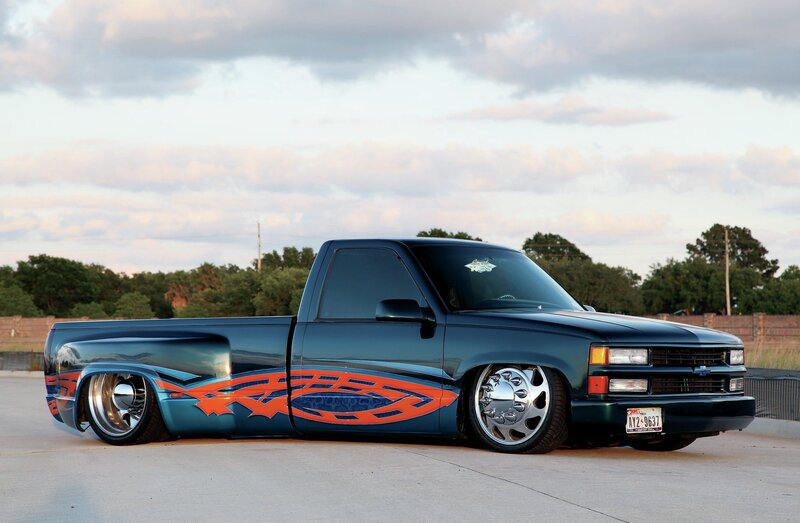 Custom Lowered Pickup Truck — Blue