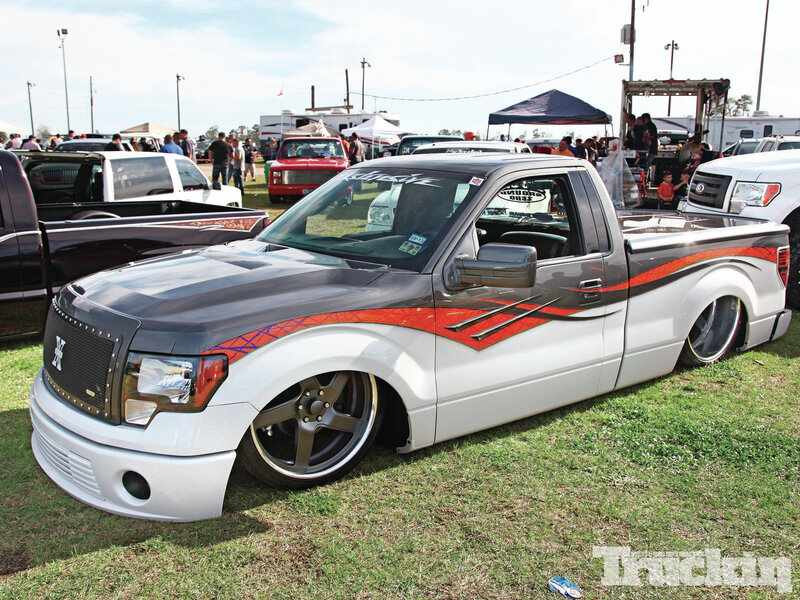 Custom Lowered Pickup Truck — White