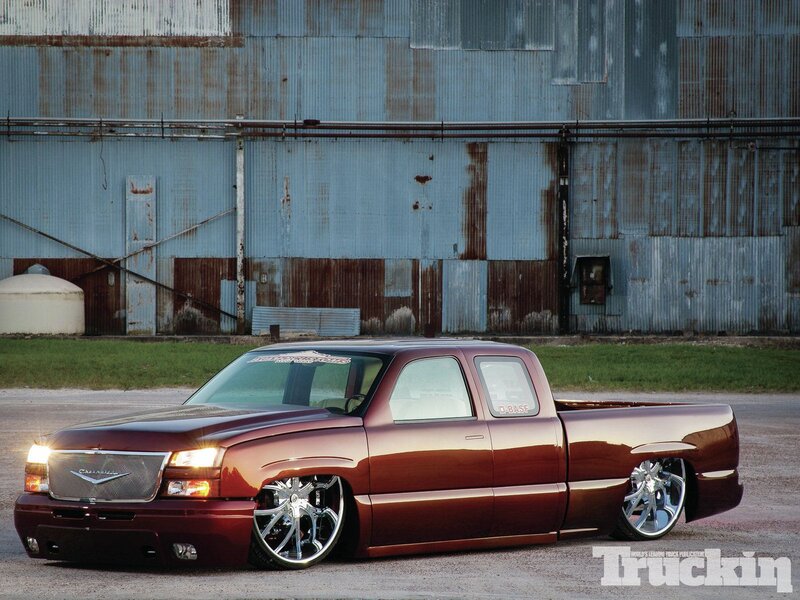 Custom Maroon Pickup Truck