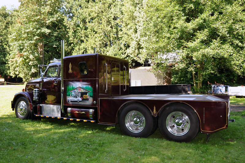 Custom Maroon Semi-truck
