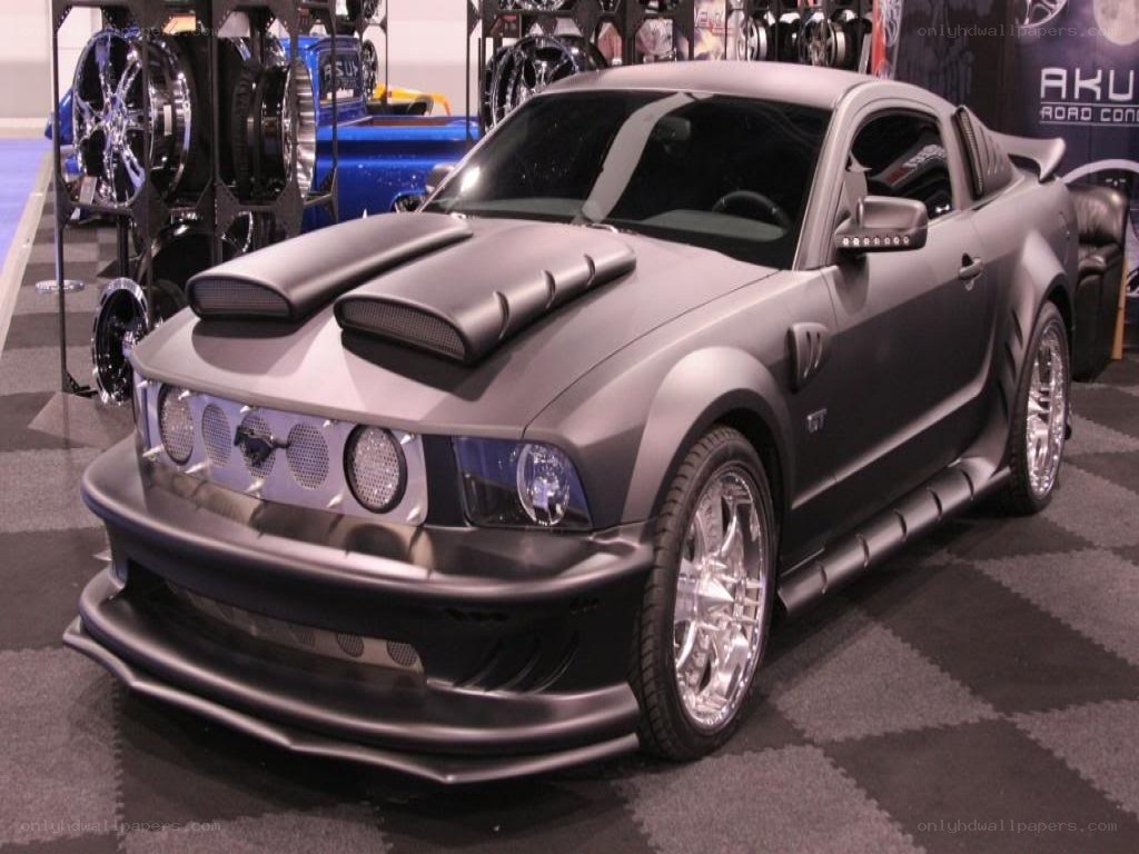 custom matte gray mustang
