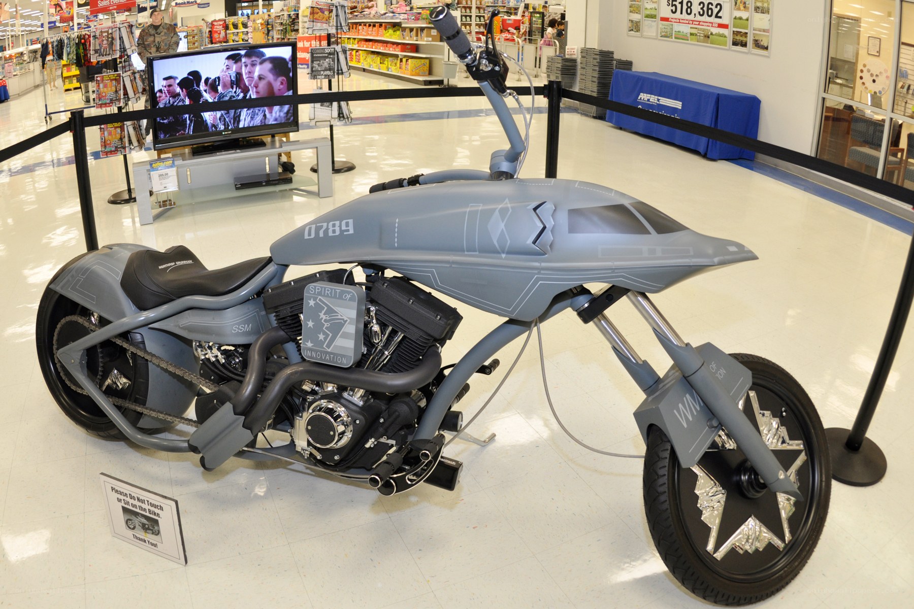 Custom military-themed motorcycle