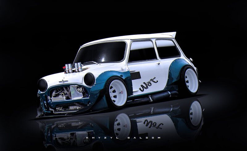 Custom Mini Cooper Car — White