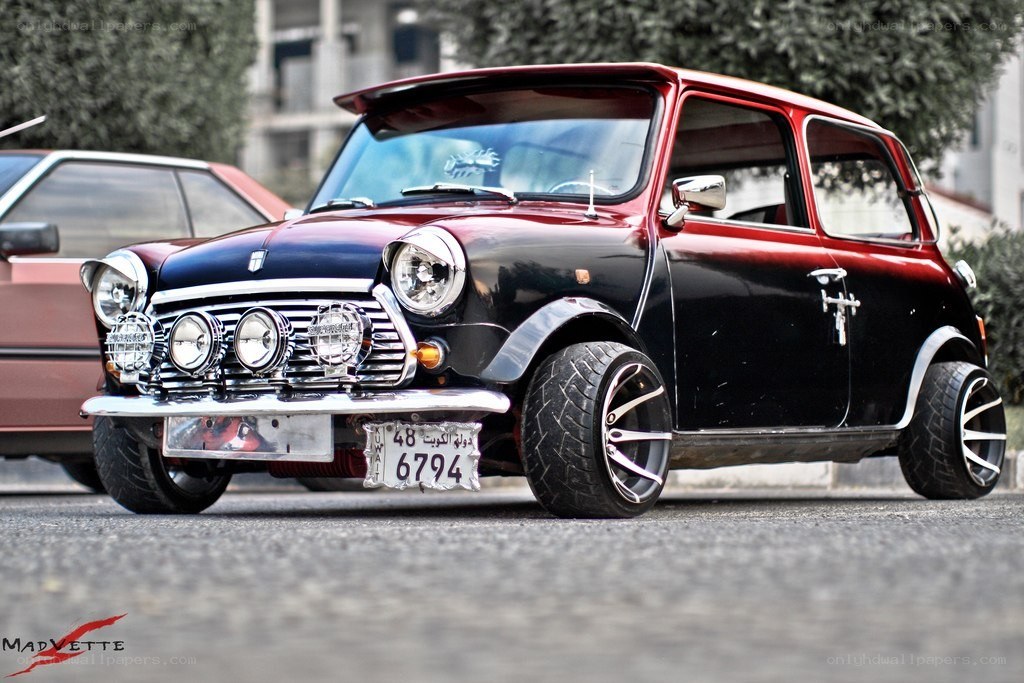 Custom Mini Cooper with dual headlights