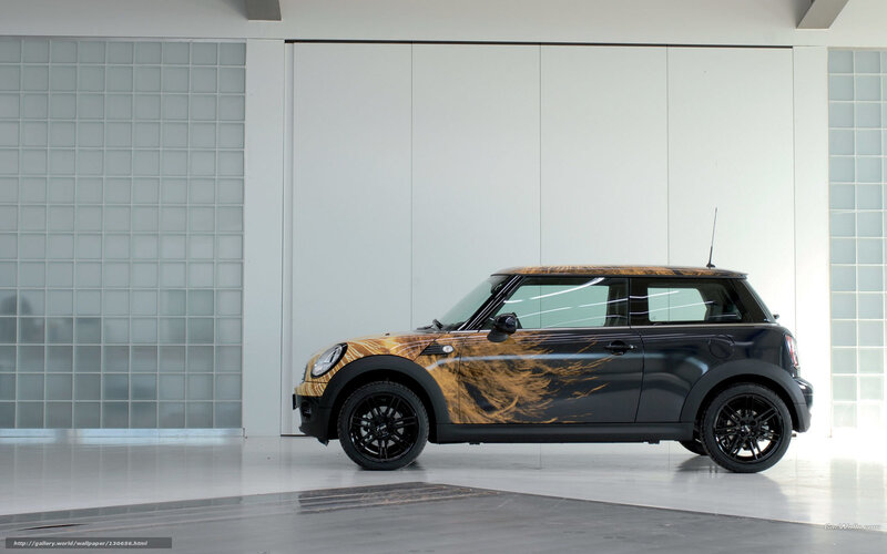 custom mini cooper with flame design