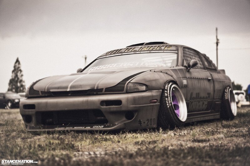 custom modified car on grass