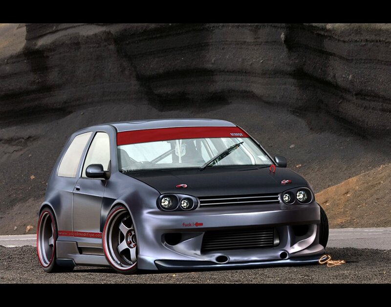 custom modified car on road