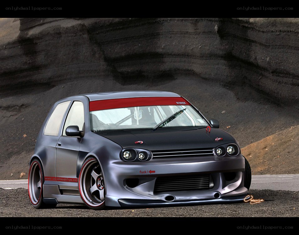 custom modified car on road