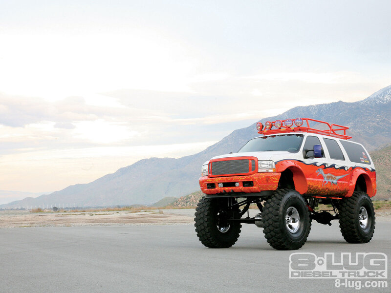 Custom Monster Truck — White, Dramatic