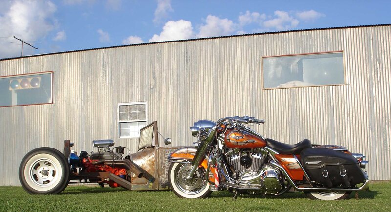 Custom Motorcycle and Hot Rod