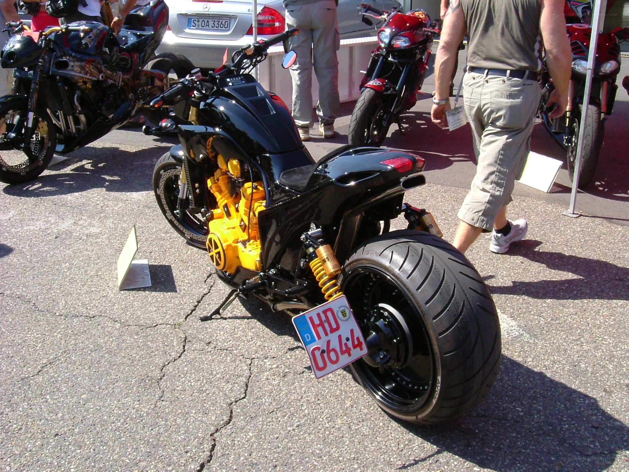 Custom motorcycle at outdoor show