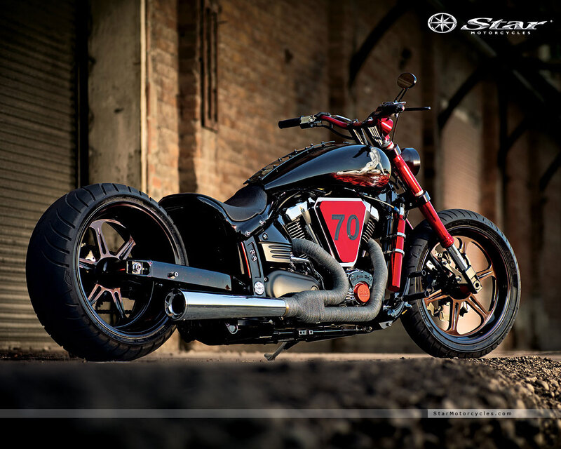Custom Motorcycle — Black, Dramatic, Afternoon, Photograph, Brick Wall