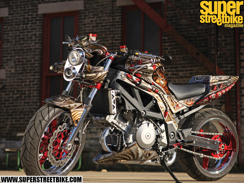 Custom Motorcycle — Black, Dramatic, Afternoon