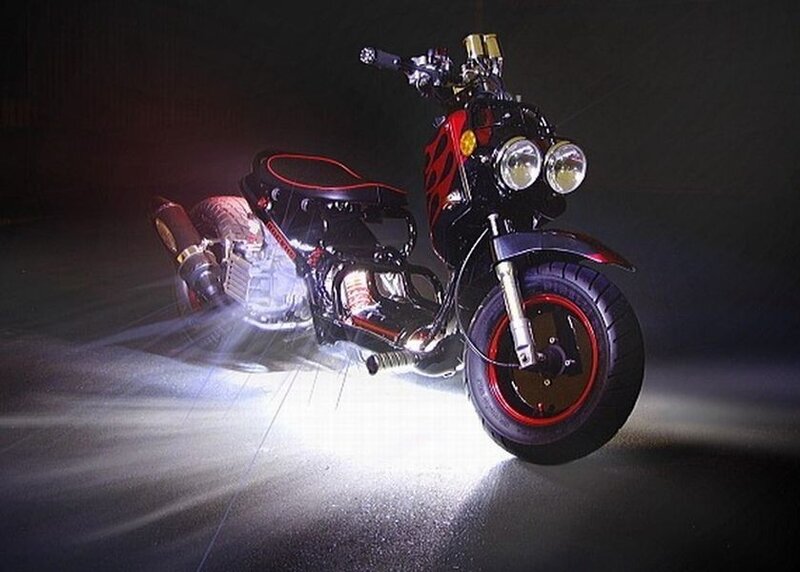 Custom Motorcycle — Black, Dramatic