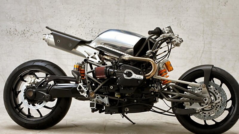 Custom Motorcycle — Black, Industrial