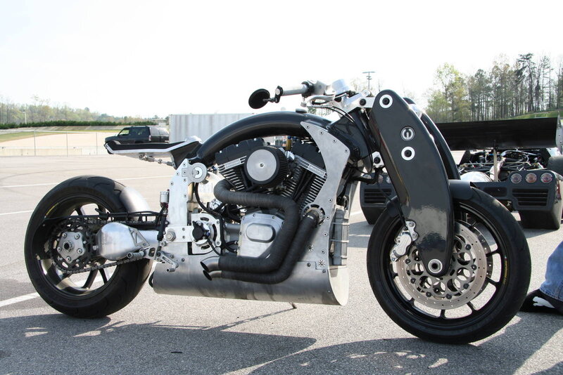 Custom Motorcycle — Black, Outdoor